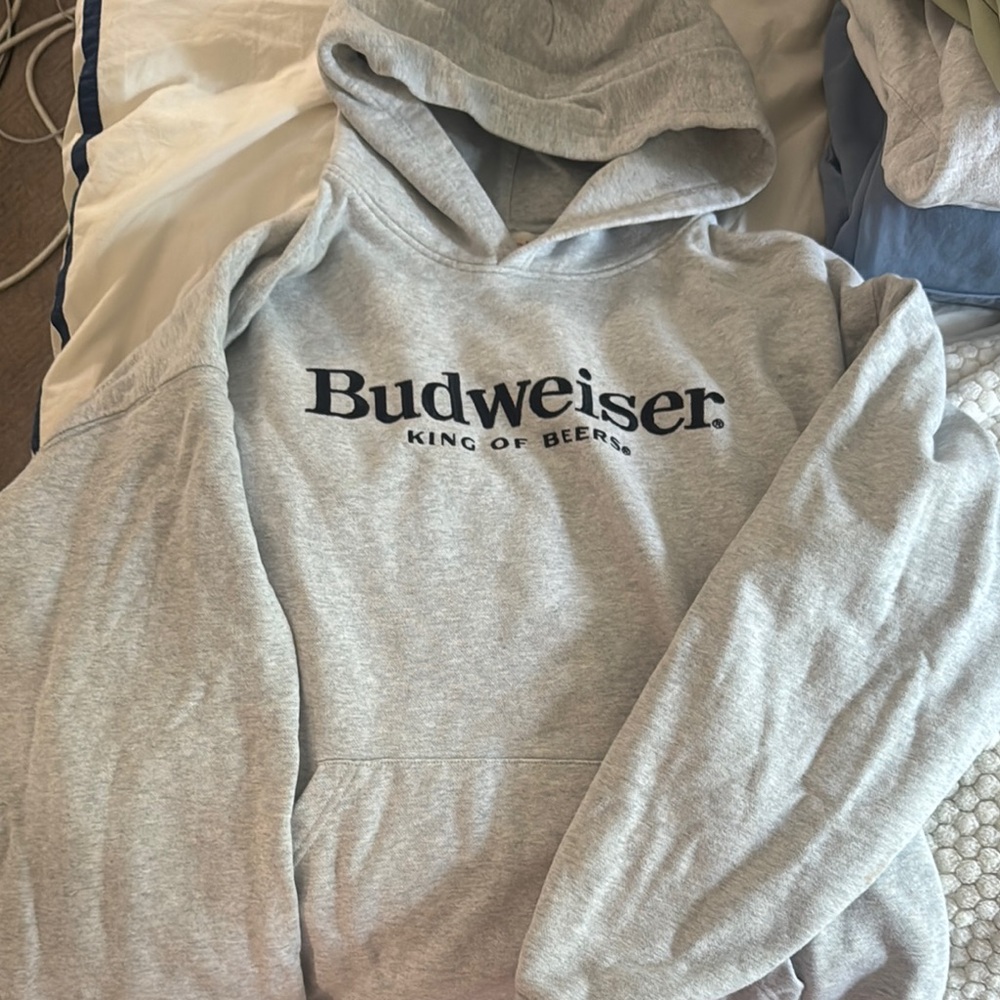 Budweiser Gray Sweatshirt Classic Pullover Hoodie Pacsun